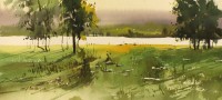 Arif Ansari, 10 x 22 Inch, Water Color on Paper, Landscape Painting, AC-AA-062